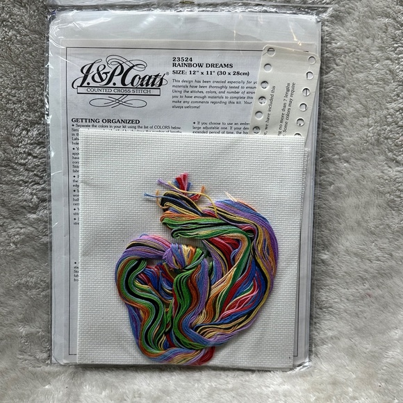 J & P Coats Counted Cross Stitch Rainbow Dreams 23524 Sealed. - Picture 5 of 6